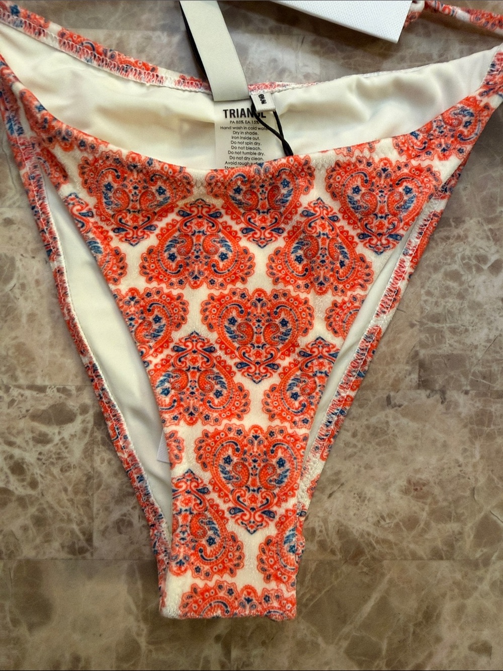 triangl swimwear Orange Paisley Print String Bikini - Picture 4 of 6